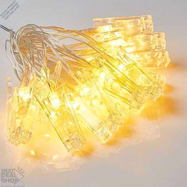 LED String Lights with Clothespins for Photography